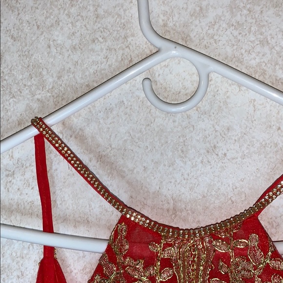 Red and gold long dress - Picture 5 of 12